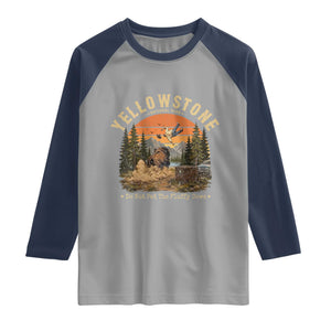 Yellowstone Do Not Pet The Fluffy Cows Raglan Shirt Funny Bison Meme Wildlife Lover Gift