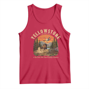 Yellowstone Do Not Pet The Fluffy Cows Tank Top Funny Bison Meme Wildlife Lover Gift