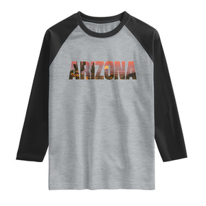Arizona Photo Landscape Cactus Dessert Mountains Nature Raglan Shirt