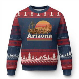 Arizona Desert Sunset Saguaro Cactus Mountains Nature Lover Ugly Christmas Sweater