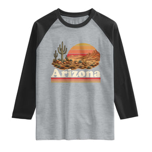 Arizona Desert Sunset Saguaro Cactus Mountains Nature Lover Raglan Shirt