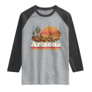 Arizona Desert Sunset Saguaro Cactus Mountains Nature Lover Raglan Shirt