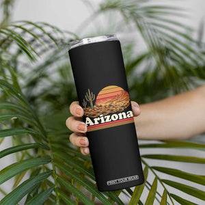 Arizona Desert Sunset Saguaro Cactus Mountains Nature Lover Skinny Tumbler