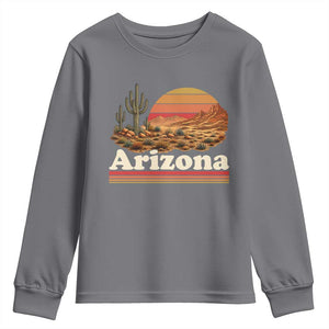 Arizona Desert Sunset Saguaro Cactus Mountains Nature Lover Youth Sweatshirt
