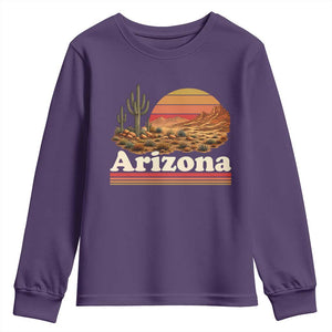 Arizona Desert Sunset Saguaro Cactus Mountains Nature Lover Youth Sweatshirt