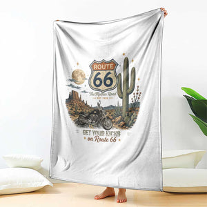 Highway 66 Get Your Kicks Centennial Road Trip Throw Blanket Vintage 1976 American Cruiser Motorcycle Lover 100th Anniversary Gift