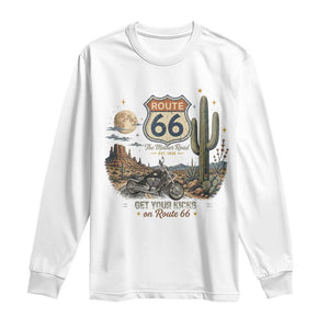 Highway 66 Get Your Kicks Centennial Road Trip Long Sleeve Shirt Vintage 1976 American Cruiser Motorcycle Lover 100th Anniversary Gift
