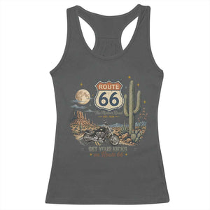 Highway 66 Get Your Kicks Centennial Road Trip Racerback Tank Top Vintage 1976 American Cruiser Motorcycle Lover 100th Anniversary Gift