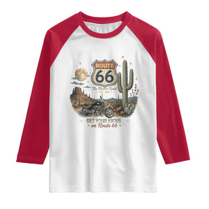 Highway 66 Get Your Kicks Centennial Road Trip Raglan Shirt Vintage 1976 American Cruiser Motorcycle Lover 100th Anniversary Gift