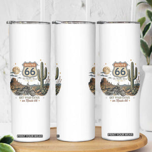Highway 66 Get Your Kicks Centennial Road Trip Skinny Tumbler Vintage 1976 American Cruiser Motorcycle Lover 100th Anniversary Gift