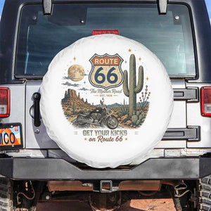 Highway 66 Get Your Kicks Centennial Road Trip Spare Tire Cover Vintage 1976 American Cruiser Motorcycle Lover 100th Anniversary Gift