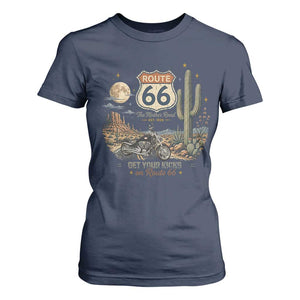 Highway 66 Get Your Kicks Centennial Road Trip T Shirt For Women Vintage 1976 American Cruiser Motorcycle Lover 100th Anniversary Gift