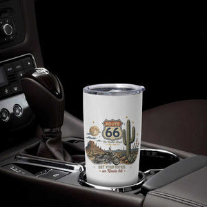 Highway 66 Get Your Kicks Centennial Road Trip Tumbler Cup Vintage 1976 American Cruiser Motorcycle Lover 100th Anniversary Gift