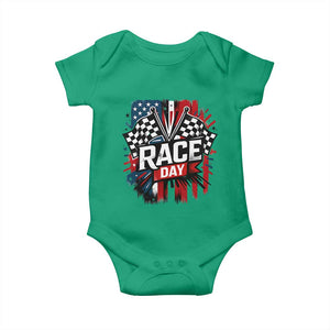 Checkered Flag Racing Baby Onesie Race Day Team Lover TS14 Irish Green Print Your Wear