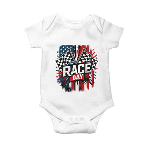 Checkered Flag Racing Baby Onesie Race Day Team Lover TS14 White Print Your Wear