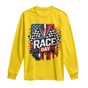 Checkered Flag Racing Long Sleeve Shirt Race Day Team Lover TS14 Daisy Print Your Wear