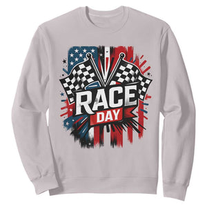 Checkered Flag Racing Sweatshirt Race Day Team Lover TS14 Ice Gray Print Your Wear