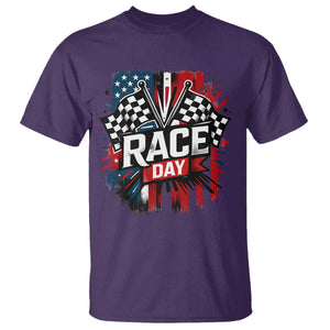 Checkered Flag Racing T Shirt Race Day Team Lover TS14 Purple Print Your Wear