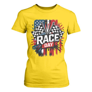 Checkered Flag Racing T Shirt For Women Race Day Team Lover TS14 Daisy Print Your Wear
