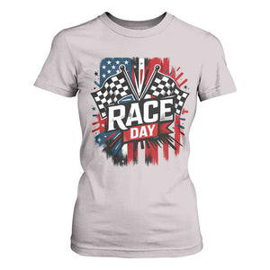 Checkered Flag Racing T Shirt For Women Race Day Team Lover TS14 Ice Gray Print Your Wear