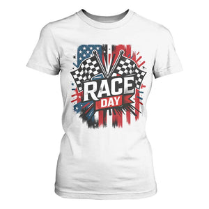 Checkered Flag Racing T Shirt For Women Race Day Team Lover TS14 White Print Your Wear