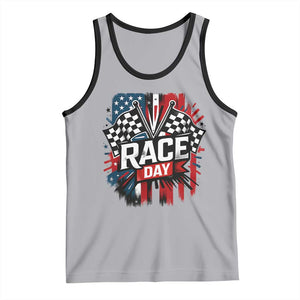 Checkered Flag Racing Tank Top Race Day Team Lover TS14 Athletic Heather Black Print Your Wear