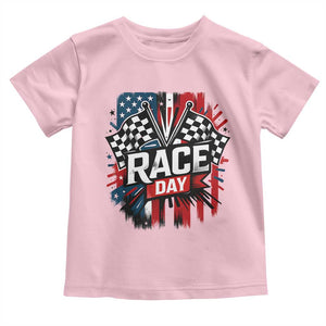 Checkered Flag Racing Toddler T Shirt Race Day Team Lover TS14 Light Pink Print Your Wear