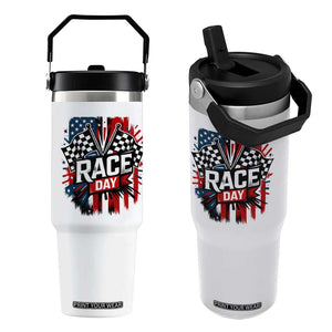 Checkered Flag Racing Flip Straw Tumbler Race Day Team Lover TS14 One Size: 30 oz White Print Your Wear