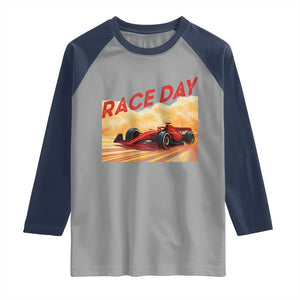 Vintage Racing Formula Car Raglan Shirt TS14 Sport Gray Navy Print Your Wear