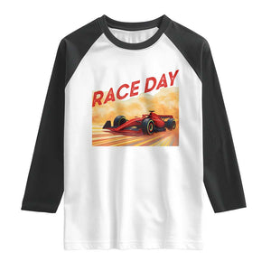 Vintage Racing Formula Car Raglan Shirt TS14 White Black Print Your Wear