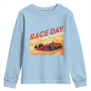 Vintage Racing Formula Car Youth Sweatshirt TS14 Light Blue Print Your Wear