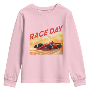 Vintage Racing Formula Car Youth Sweatshirt TS14 Light Pink Print Your Wear