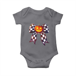 Race Car Halloween Baby Onesie Pumpkin Checkered Coquette Bow TS14 Charcoal Print Your Wear