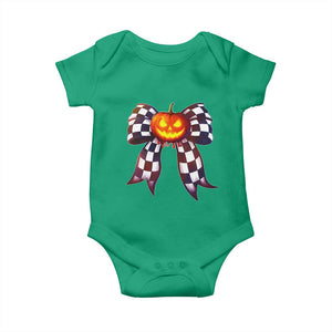 Race Car Halloween Baby Onesie Pumpkin Checkered Coquette Bow TS14 Irish Green Print Your Wear