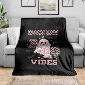 Race Car Halloween Throw Blanket Boo Checkered Coquette Bow TS14 Print Your Wear