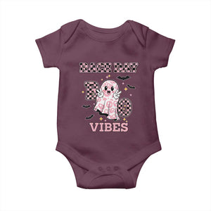 Race Car Halloween Baby Onesie Boo Checkered Coquette Bow TS14 Maroon Print Your Wear