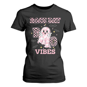 Race Car Halloween T Shirt For Women Boo Checkered Coquette Bow TS14 Black Print Your Wear