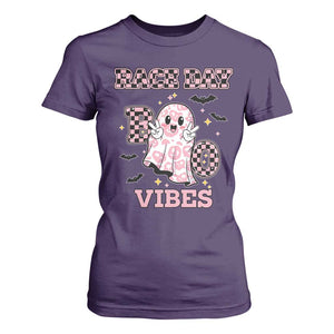 Race Car Halloween T Shirt For Women Boo Checkered Coquette Bow TS14 Purple Print Your Wear