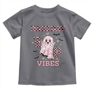 Race Car Halloween Toddler T Shirt Boo Checkered Coquette Bow TS14 Charcoal Print Your Wear