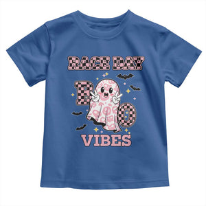 Race Car Halloween Toddler T Shirt Boo Checkered Coquette Bow TS14 Royal Blue Print Your Wear