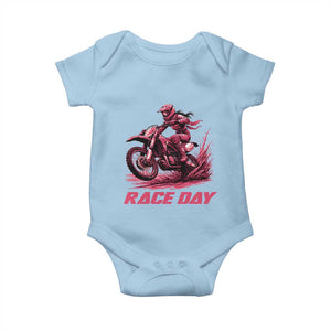 Dirt Bike Girl Baby Onesie Motocross Racing Women TS14 Light Blue Print Your Wear