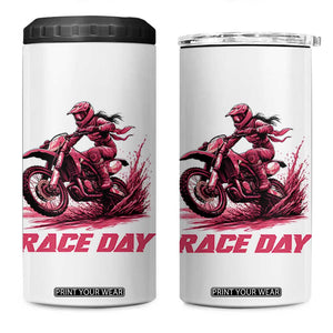 Dirt Bike Girl 4 in 1 Can Cooler Tumbler Motocross Racing Women TS14 One Size: 16 oz White Print Your Wear