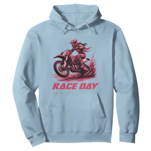 Dirt Bike Girl Hoodie Motocross Racing Women TS14 Light Blue Print Your Wear