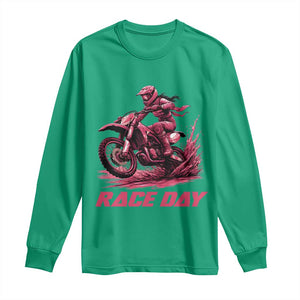 Dirt Bike Girl Long Sleeve Shirt Motocross Racing Women TS14 Irish Green Print Your Wear