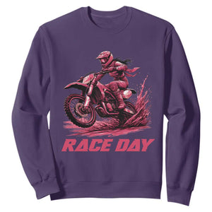 Dirt Bike Girl Sweatshirt Motocross Racing Women TS14 Purple Print Your Wear