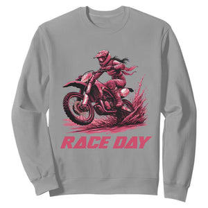 Dirt Bike Girl Sweatshirt Motocross Racing Women TS14 Sport Gray Print Your Wear