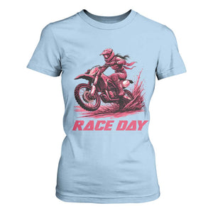 Dirt Bike Girl T Shirt For Women Motocross Racing Women TS14 Light Blue Print Your Wear