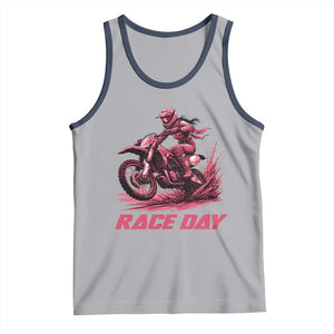 Dirt Bike Girl Tank Top Motocross Racing Women TS14 Athletic Heather Navy Print Your Wear