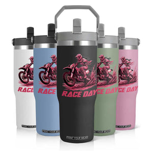 Dirt Bike Girl Flip Straw Tumbler Motocross Racing Women TS14 Print Your Wear