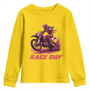 Dirt Bike Girl Youth Sweatshirt Motocross Racing Women TS14 Daisy Print Your Wear